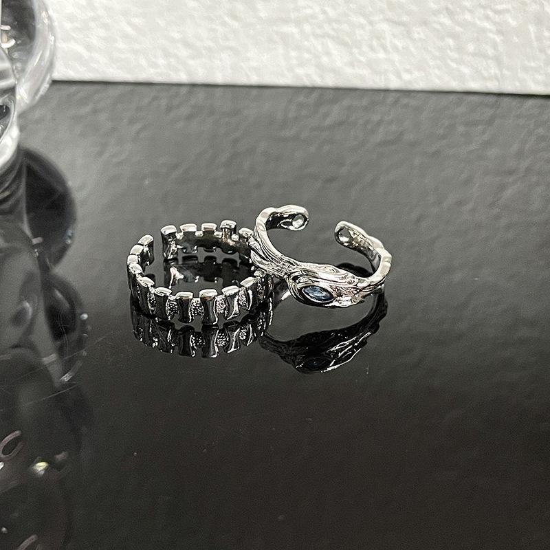 Niche Design, Advanced Sense, Cold Wind Fold, Couple Stacking, Texture Opening Ring, Female Index Finger Ring