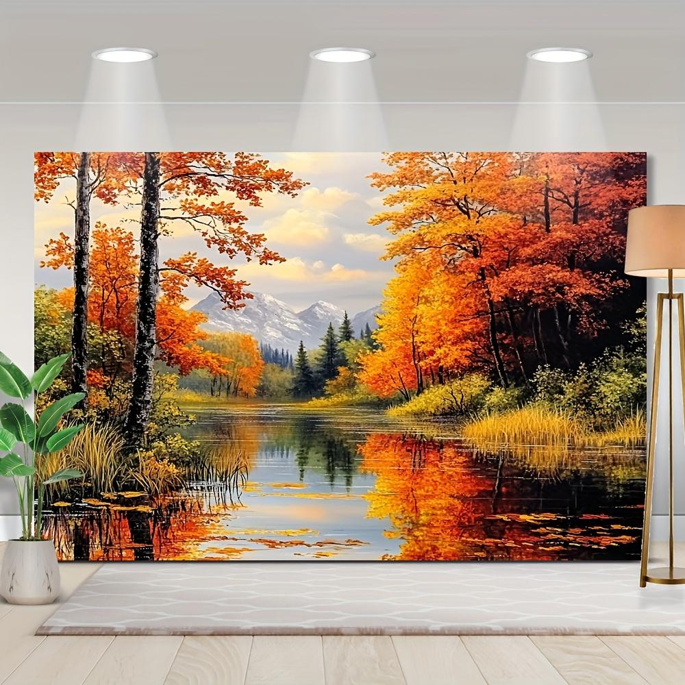 2D Flat Design, 1 Piece with Autumn Forest Pattern, Suitable for Spring Parties and Festival Decorations