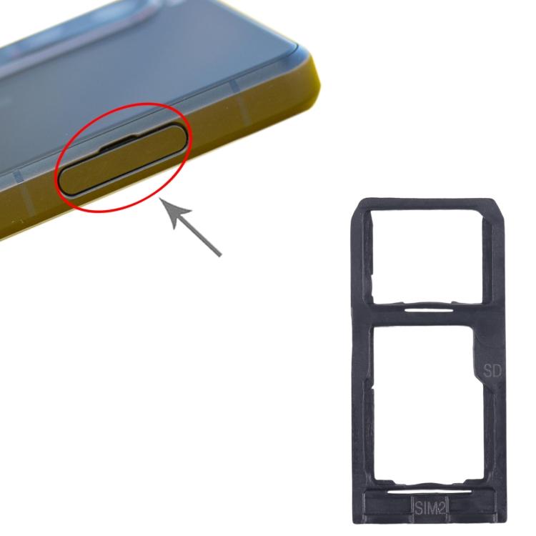 For Sony Xperia 1 III Original SIM Card Tray + SIM / Micro SD Card Tray (Black)