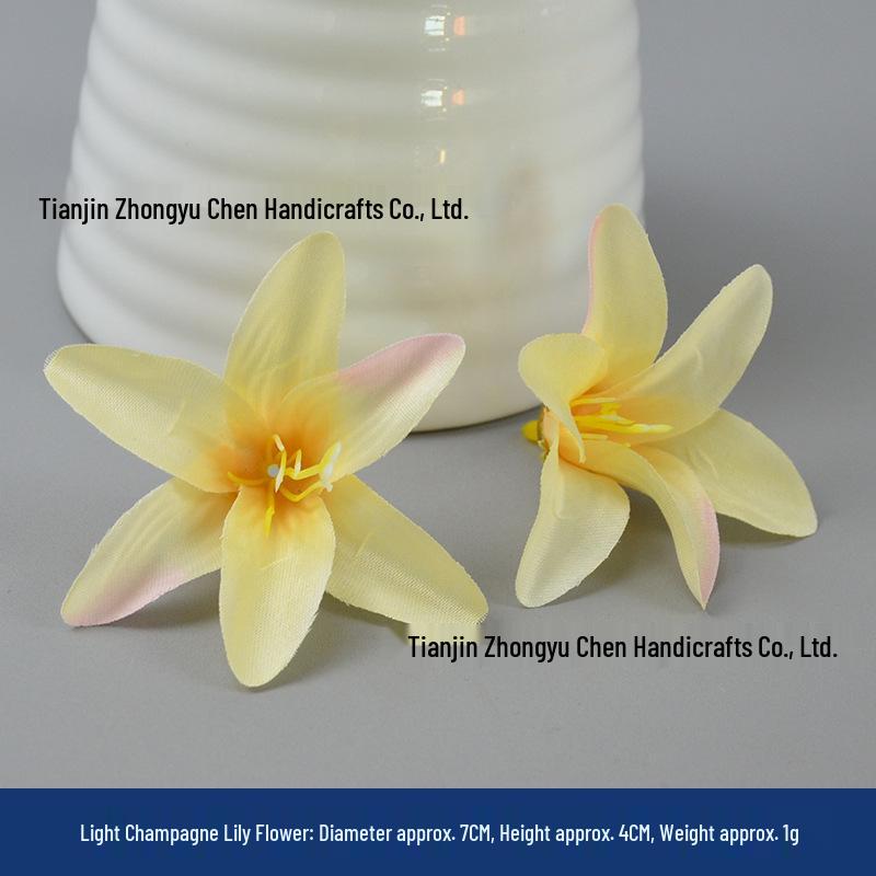 Champagne Silk Imitation Flowers for Hairpins, Hanfu Headdresses, Souvenirs, and Performance Accessories.