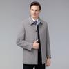Men's Woolen Coat Mid-length Winter Velvet Thickened Wool Woolen Lapel Dad Coat