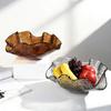 Glass Tray Ruffled Edge Pattern Fruit Plate Desktop Storage Candy Bowl Jewelry Dish Trays Decorative Home Decoration