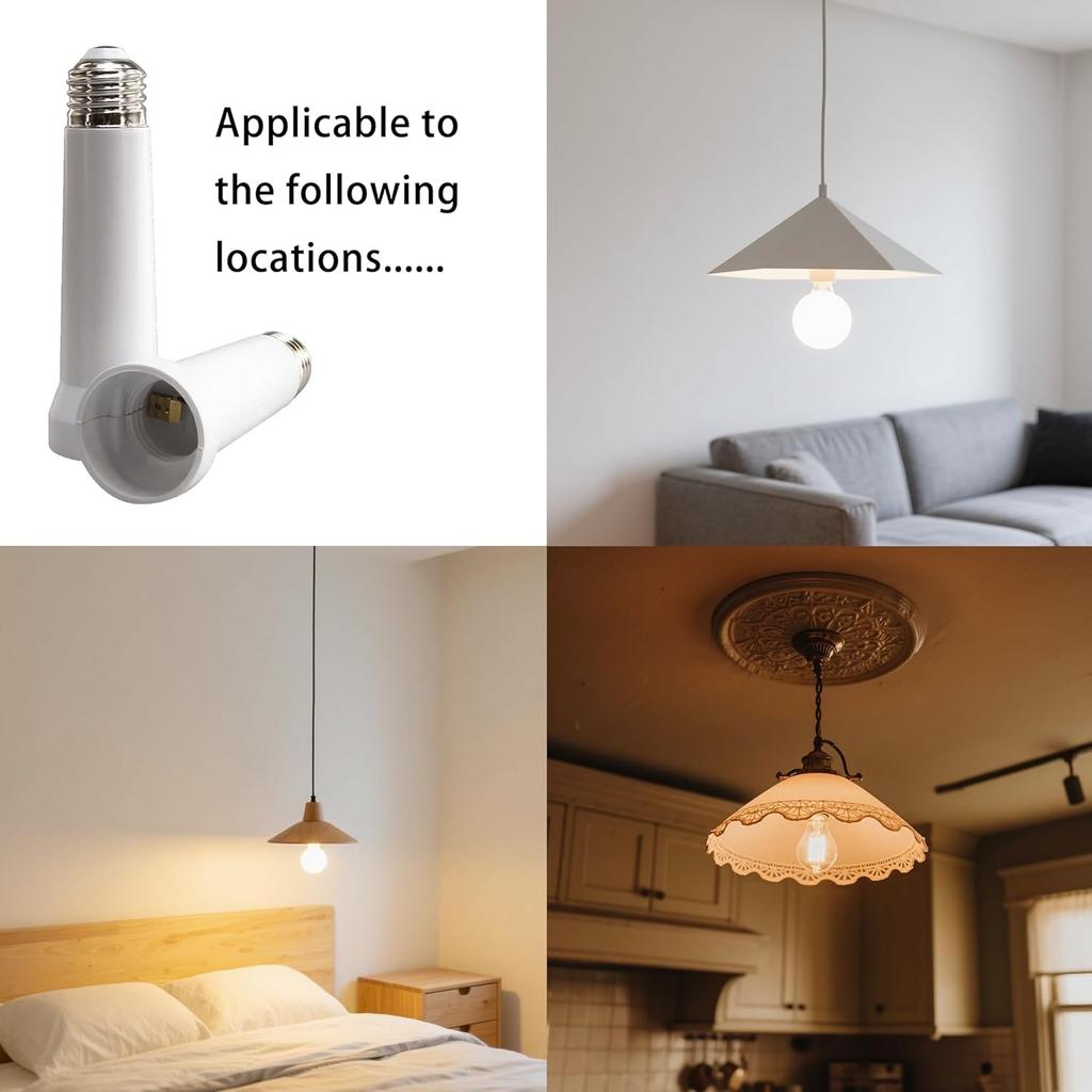 Light Socket Extender, E26/E27 Light Bulb Socket Extender Standard Medium Base, 5.31 inch LED Light Bulb Extension Socket Adapter for Screw in