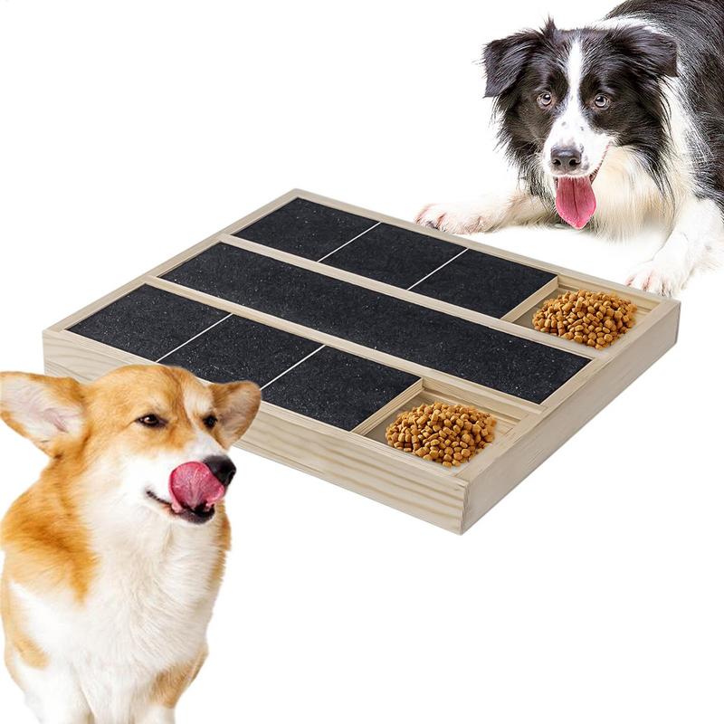 Nail Scratcher Board for Dogs Puppy Teaser Toys for Scratching Wood Puppy Claw Grooming Pad Puppy Nail File Toy with Treat Box