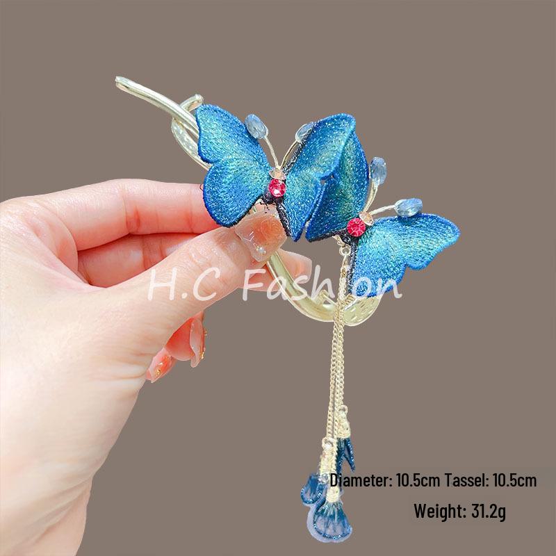 Luxury Fishtail Tassel Hairpin: Elegant Butterfly Twist Clip for Bun or Straight Hair