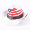 American Flag Cowboy Hat Popular Men's and Women's Sunshade Top Hat Independence Day Party Western Style Fashion Straw Hat