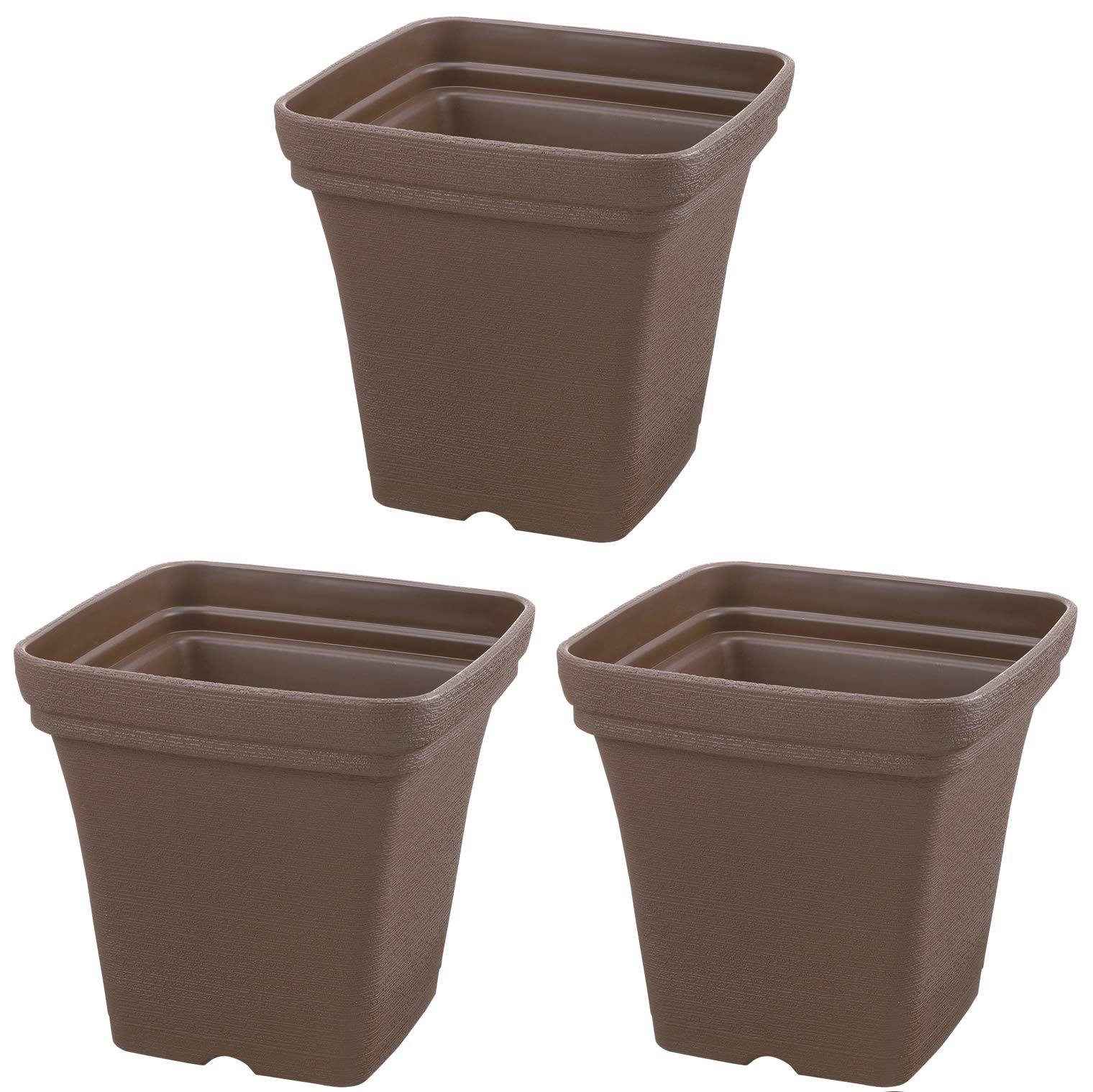 

Richell Herb Square Set of 001888 Planter, 30, Brown, 3,