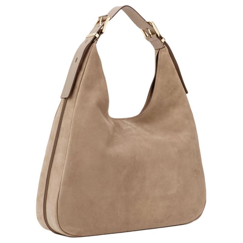 MICHAEL KORS Nolita brand logo metal accessories Hobo handbag leather shoulder bag large size women's khaki