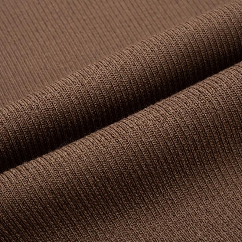 Calvin Klein Casual Embroidered Four-Button Knit Polo Long Sleeve Dress Women Dresses Dark-Gray-Brown J224574