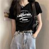 Dámské tričko Slim Fit White Letter Cotton Tričko – letní trend 2024