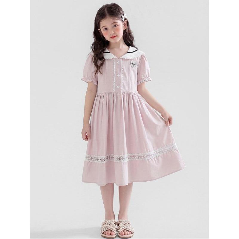 Sweet Pink Dress for Girls - Summer Children s Fashionable Princess Dress 130