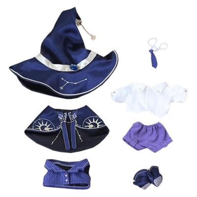 Niannyyhouse Plüsch Zauberer Set mit und Accessoires 10cm/20cm Kleidung, Hut, Schal, Hemd, Hose, Krawatte, Weste, Schuhe, (Lila, 20cm)
