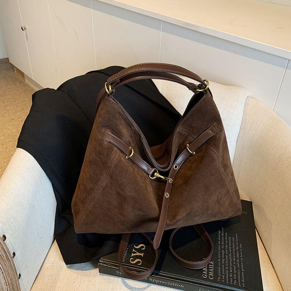 Solid Color Hobo Bag Fashion Tote Bag Trendy Ladies Crossbody Bag  Autumn and Winter