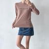 New Arrivals Open Run Women Spandex Long Sleeve T shirT Round Neck Daily leTTer
