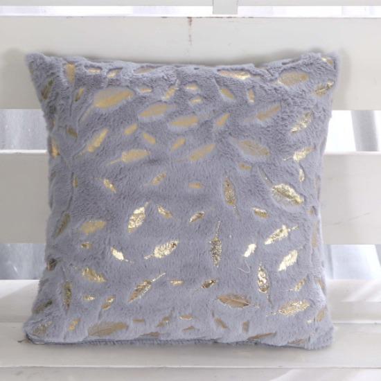 Hot Stamping Plush Leaf Series Pillow Pillow Case Pillow Bed Bedside Pillow