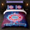 Set Biancheria da Letto Personalizzato Bayern Monaco con Nome Testo 1 Copripiumino+2 Federe Logo Calcio Regalo Personalizzato per Occasioni Speciali Decorazione Camera da Letto