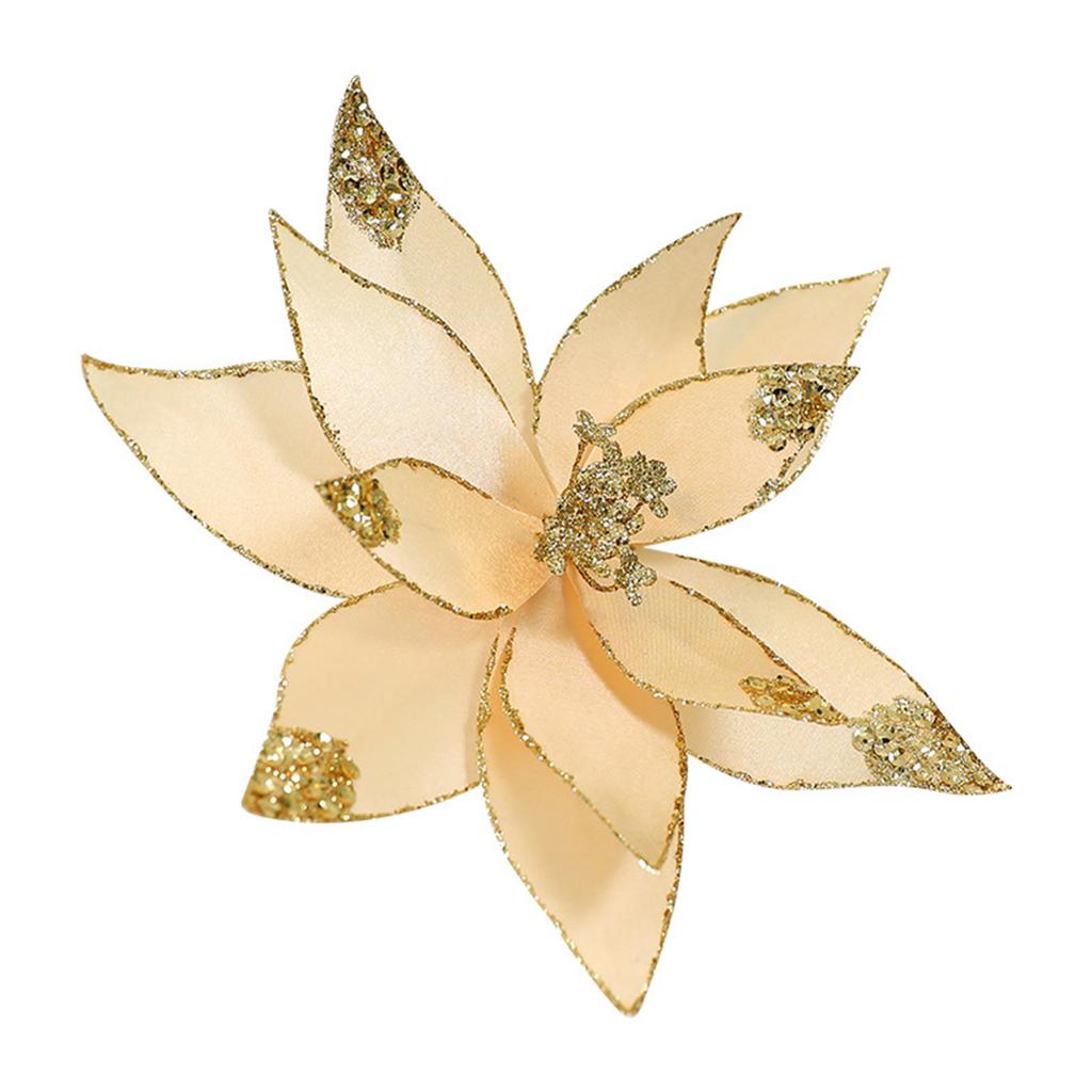 Christmas Flower Mesh Fabric Flower Arrangement Decorative Ornaments Velvet Christmas Decorations