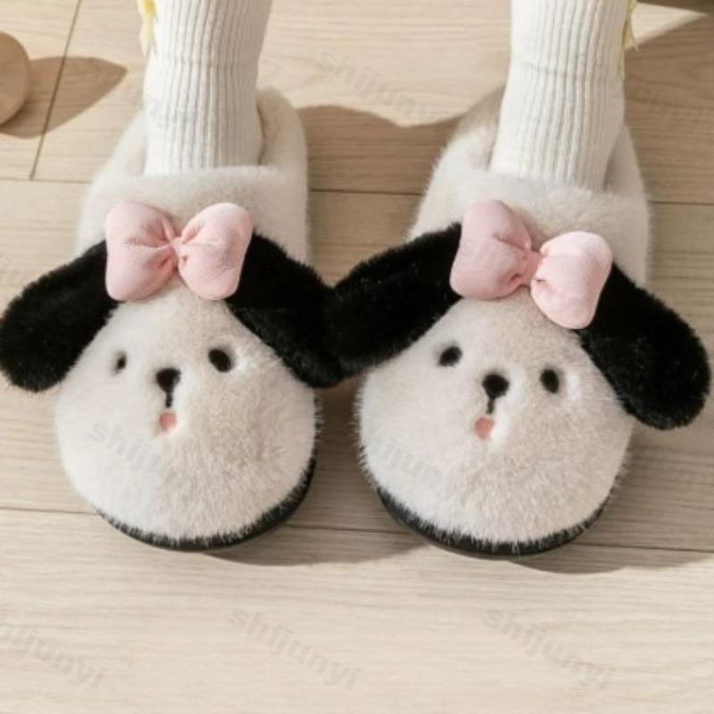 

Модные осенне-зимние мультяшные милые тапочки 2025 унисекс домашняя хлопковая обувь женские мужские комнатные пушистые плюшевые теплые тапочки на платформе 36-37 белый