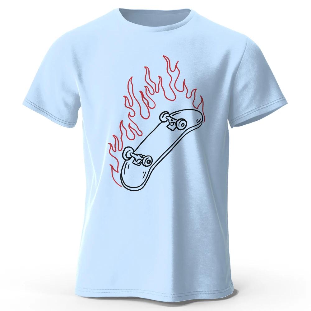 Skateboard Lovers Summer Unisexs Graphic TShirt in 100 Cotton Oversized HIP HOP Style Tops Tees for Streetwear