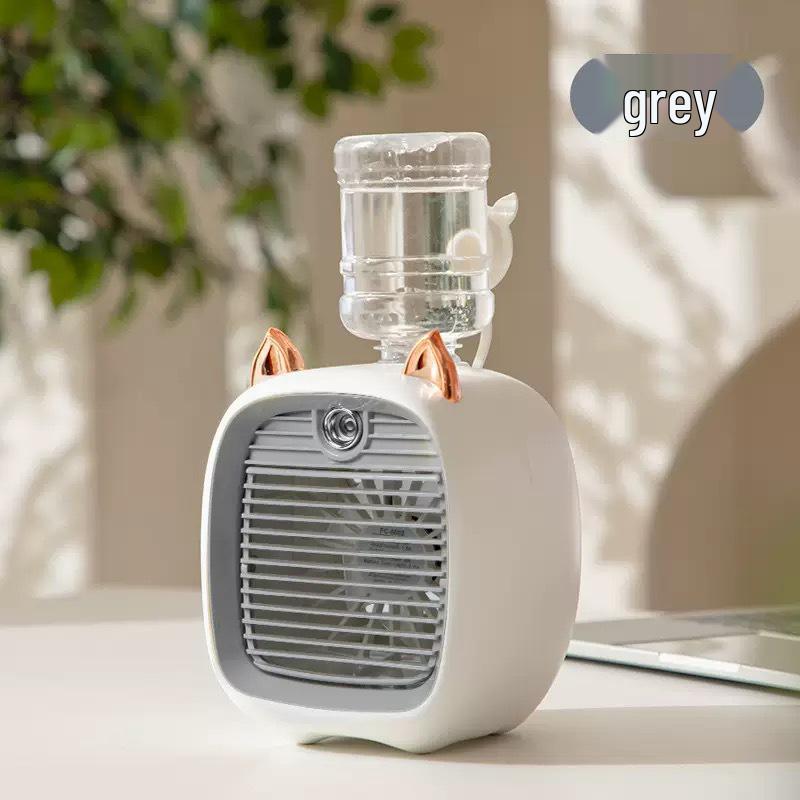 Portable Summer Fox Humidifying Spray Cool Air Desk Fan with Nezha Sticker