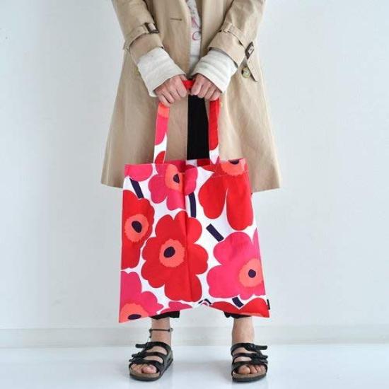 Marimekko Pieni Unikko Stofftasche, Damen, 52152169467572, WeißRot