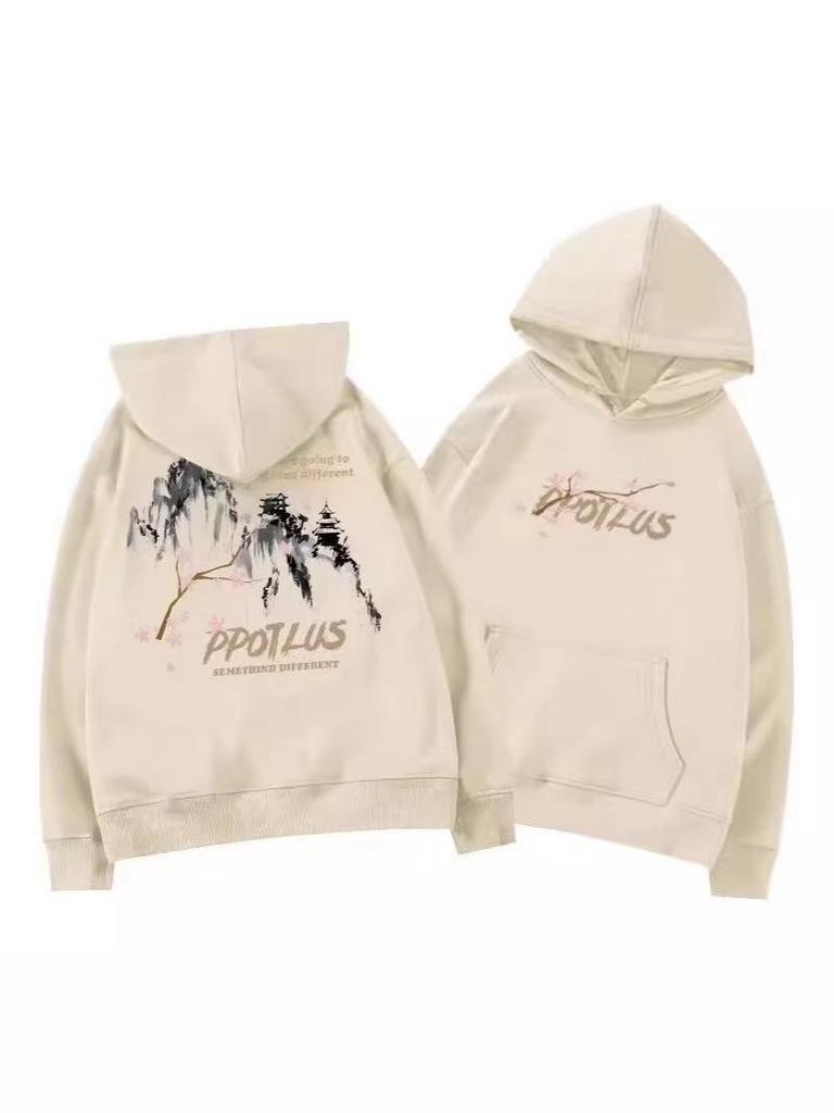 Unisex Hooded Sweatshirt: Trendy, Plus-size, Casual, and Versatile for Spring and Autumn. Perfect for High Street Style and Couple's Wear.