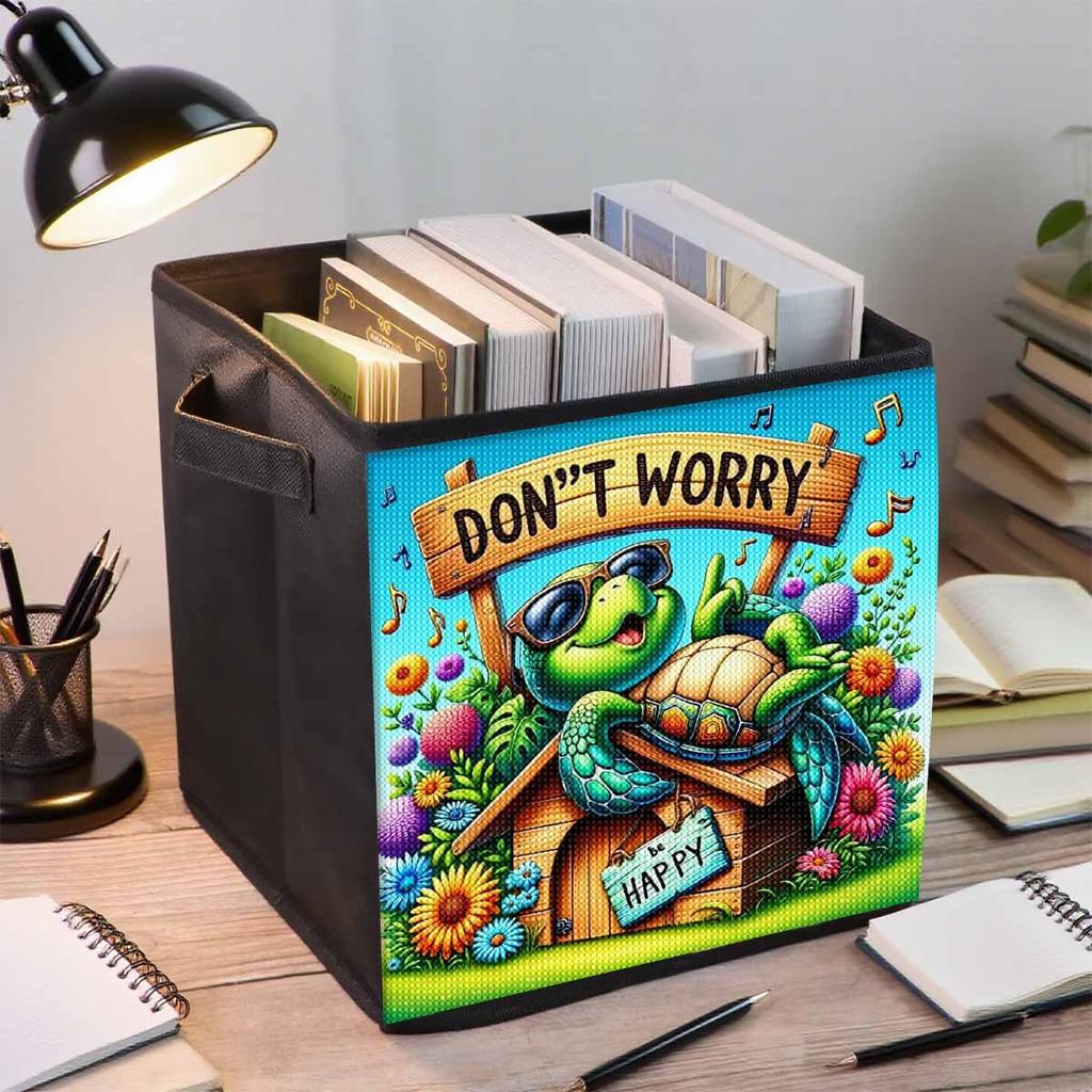 The Home of Sea Turtles 5D Diamond Painting Storage Basket Full Round Drill Mosaic Diamond Embroidery Cross Stitch Kits Home Decor Home Decor