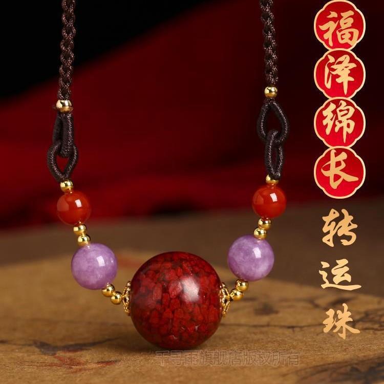 Cinnabar pendant, birthstone accessory for women, natural raw mineral red cinnabar necklace jewelry