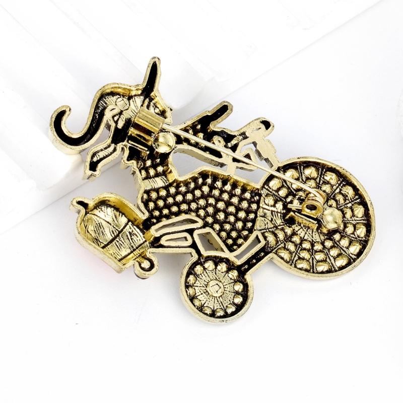 Bezaubernde Hexe auf Fahrrad Kürbis Brosche Legierung Schmuck Accessoire Für Halloween Outfit