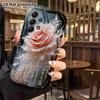 Phone Case: 2D Flat Samsung Galaxy A34 A35 S20 S22 S21 FE Plus Ultra Protective Case, Ice Crystal Pink Rose, Christmas and Halloween Holiday Gift