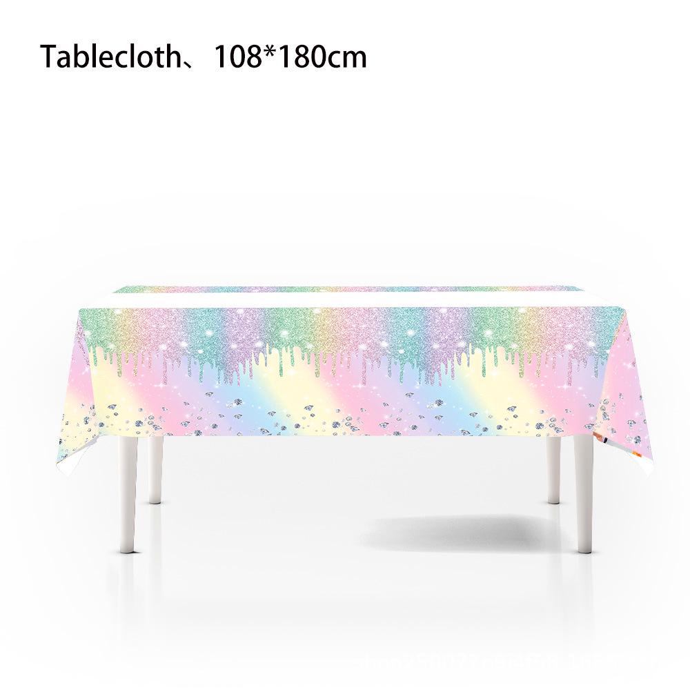 Macaron Diamond Rainbow Tableware Set for Birthday Parties