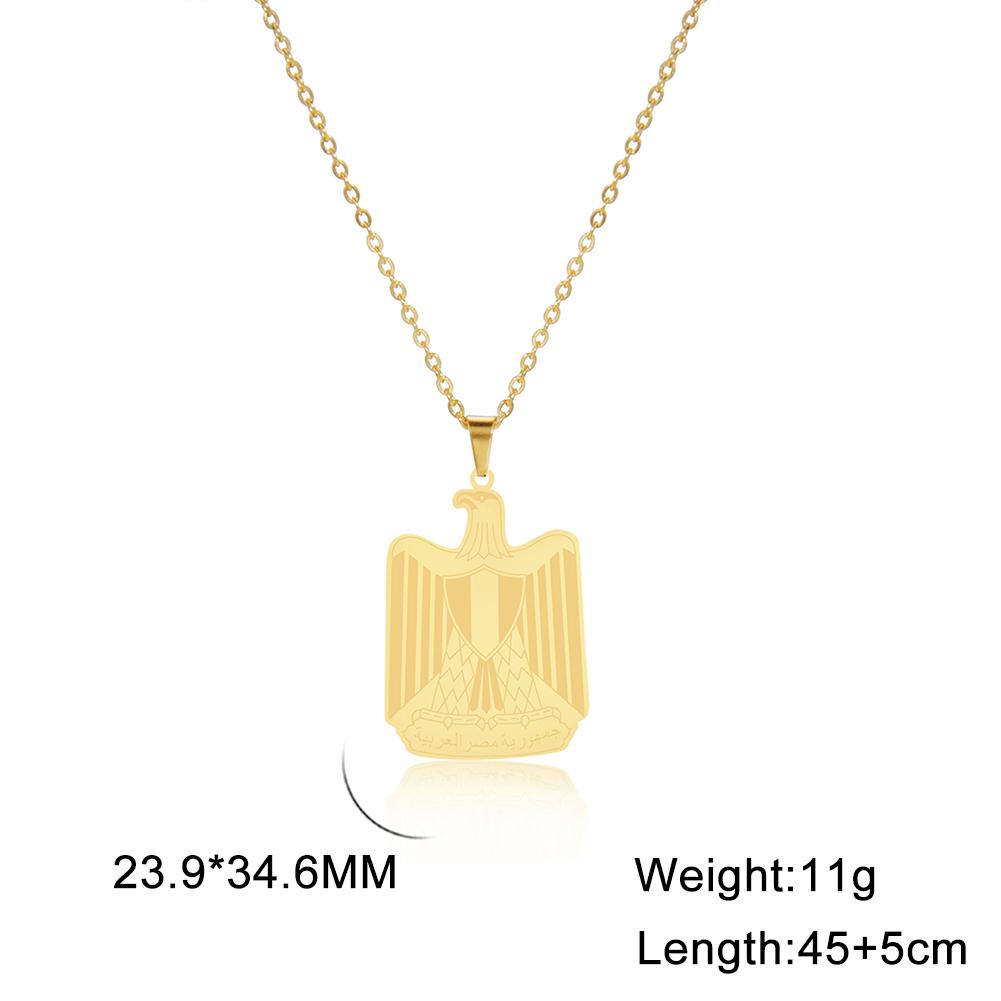 Cazador Flag of Egypt Pendant Necklace for Women Men Stainless Steel 2026 Eagle Jewelry Birthday Anniversary Gift Wholesale New