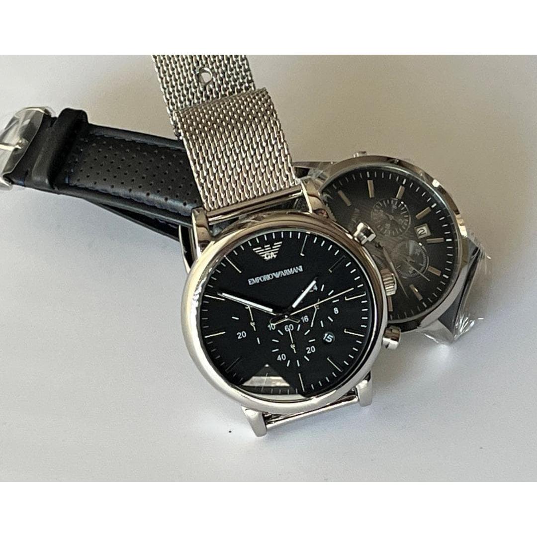 Used [Immediate Shipping] Armani Watch Set of 2 Chrono