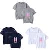 Bts Tryckt T-shirt Kortärmad Bomull Vardagskläder För Fans Mode