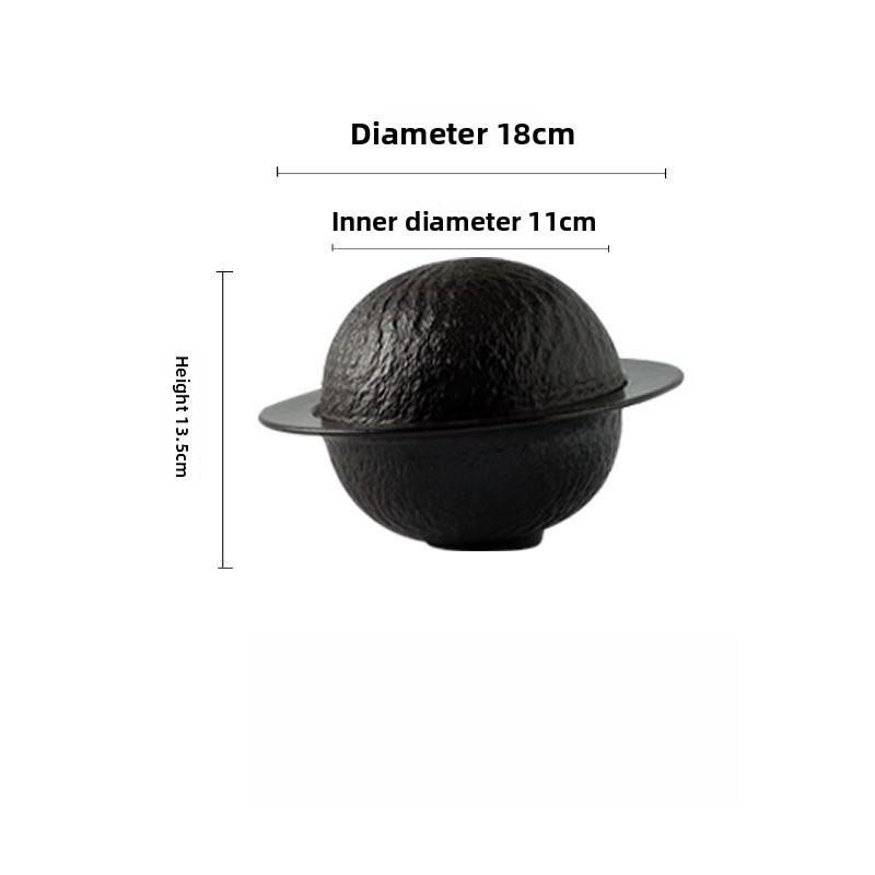 

BEPAN 1PC Creative Spherical Bowl Ceramic Tableware Planet Bowl Dry Plate Rock Texture Art Design Dinnerware Hotel Restaurant