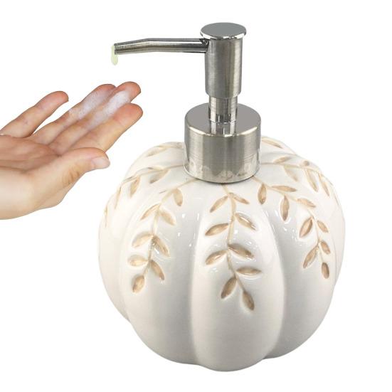 460ml Halloween Pumpkin Soap Dispenser Ceramic Refillable Hand Wash Dish Soap