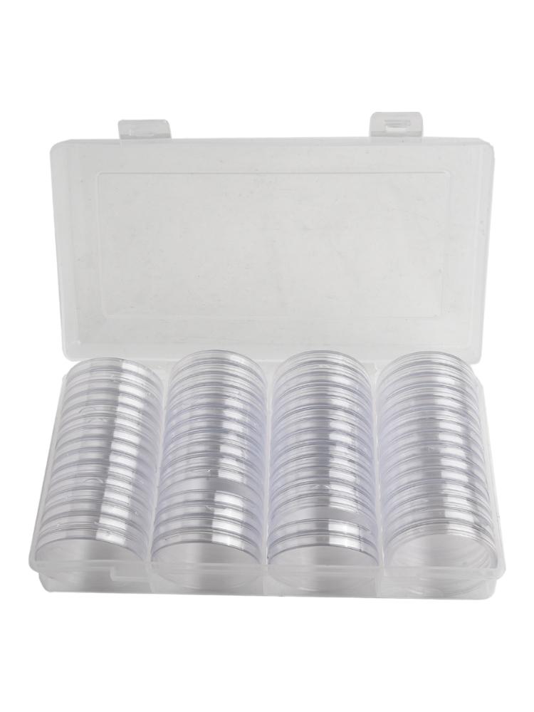 

Storage Box Coin Capsules With Storage Box 41mm 60Pcs Coin Capsule Coin Collection Dust-proof Highly Transparent
