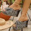 Große Schleife Keilabsatz coole Hausschuhe Damen tragen neue Einriemen High Heel coole Hausschuhe