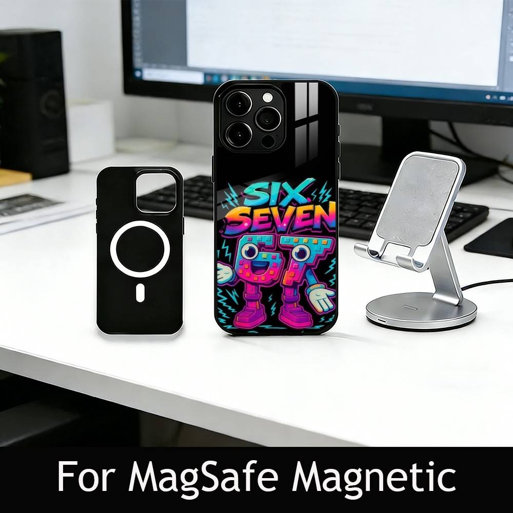 S-Six S-Seven 67 SS Phone Case For iPhone17,16,15,14,13,12,11 Plus,Pro Magnetic For Magsafe Wireless Charging