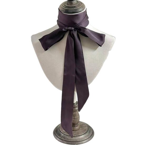 

Silk Scarf Smooth Satin Solid Color Narrow Headband Soft Touch Women Headband Scarf Fashion Accessory