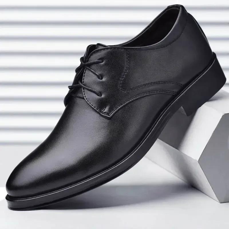 Fashion Social Shoe Male Spring Autumn Office Pointed Toe Men's Formal Shoes Low Price Cheap Liquidation Clearance Elegant and Classic