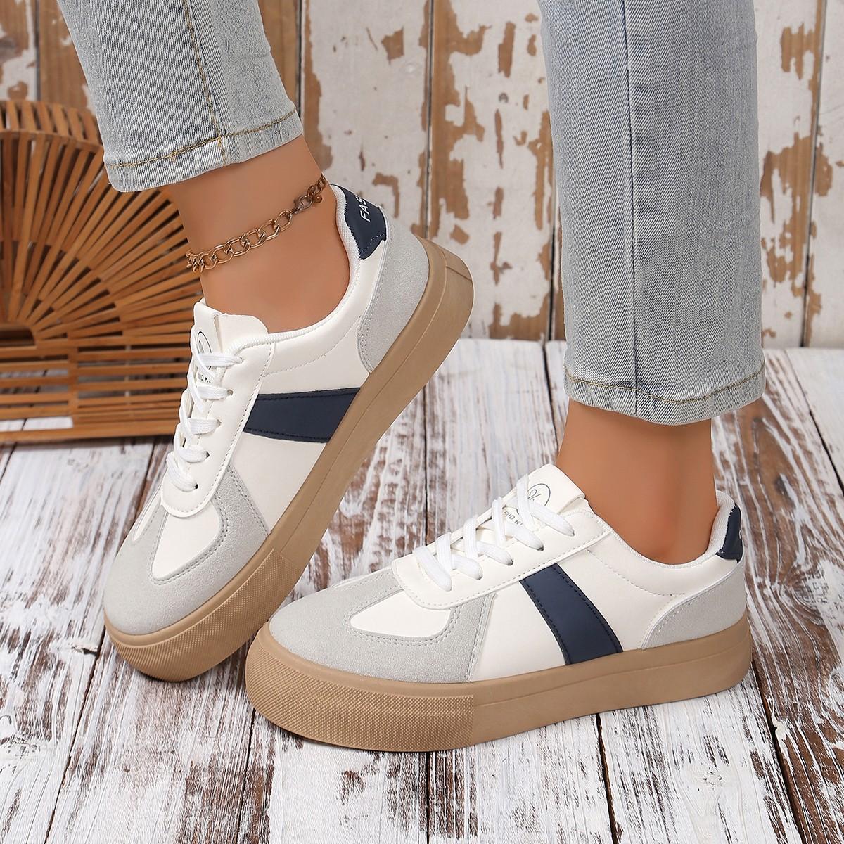 

Модный дизайн, модная повседневная обувь для женщин, кроссовки на шнуровке для активного отдыха, женская удобная универсальная спортивная обувь, женская вулканизированная обувь 41 синий