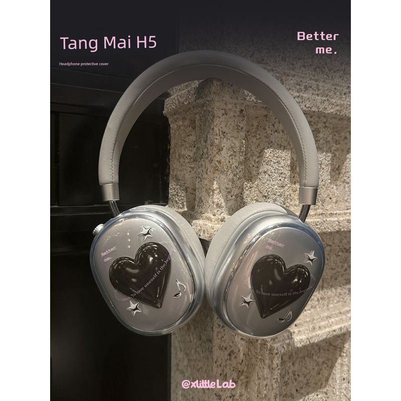 

Pear Head Laboratory Original Soft Shell Headset Protective Cover Transparent and Cute Small Easy Disassembly Precise Mold Opening Earphone Case Ins Tang Mai H5 Black Heart