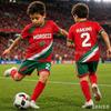 26 Bambini Ragazze Marocco Fan di Calcio Maglia Bandiera del Marocco Hakimi 10 Stampa T-Shirt Pantaloncini Set Tuta 2 Pezzi Set Genitore-Figlio