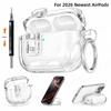 Headphone Case For 2026 AirPods Headphone With Phone Stand&Cleaning Kit Clear TPU For AirPods 5/4/Pro 3/Pro Magnetic  Lock Case