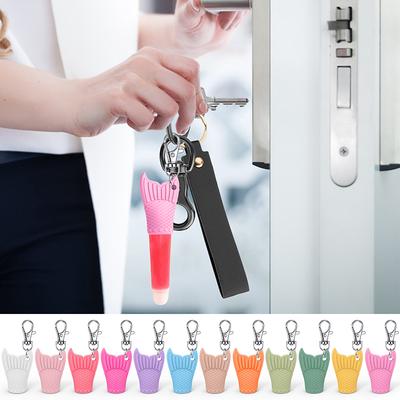 Fishtail Style Silicone Keychain Cap Lip Gloss Accessories Portable Durable Holder Keychain Compatible For Lipstick Storage Cap