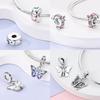 New Silver 925 Blue Dragonfly Butterfly Charms Beads Fit Original Bracelet for Women DIY Fine Jewelry Accessories Beads Gifts