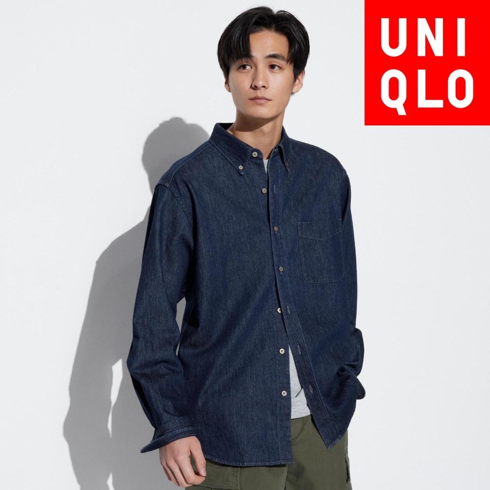 

Джинсовая рубашка UNIQLO с длинным рукавом 63 BLUE/Men S