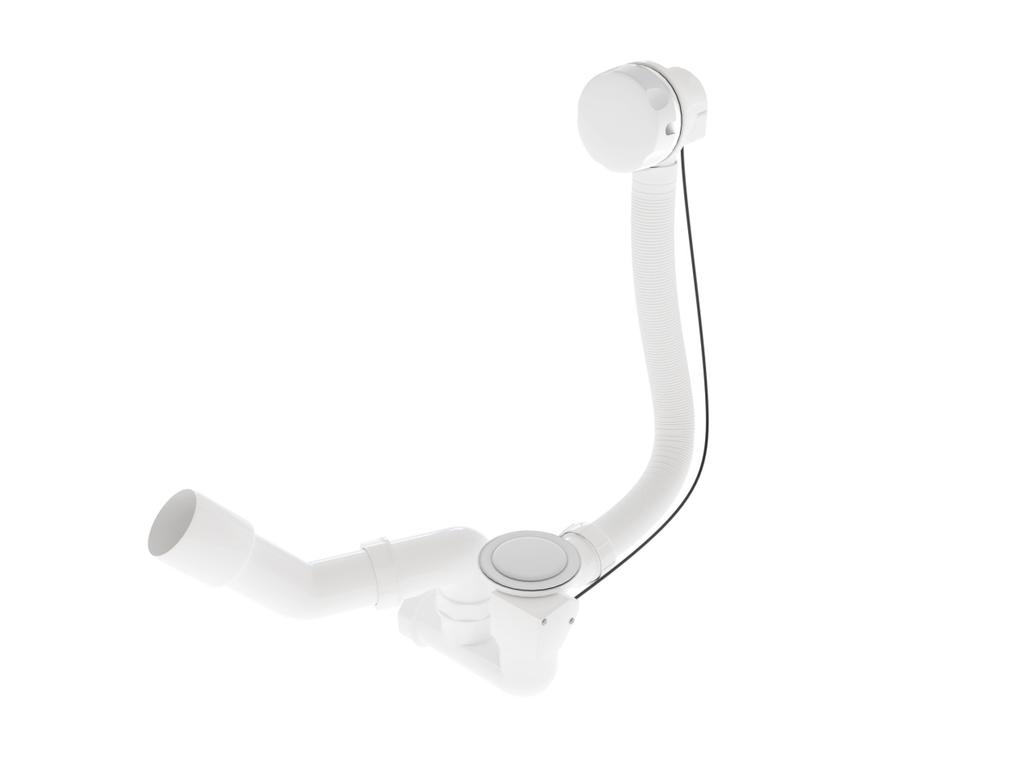 Automatic bathtub siphon with overflow, matt black, Besco