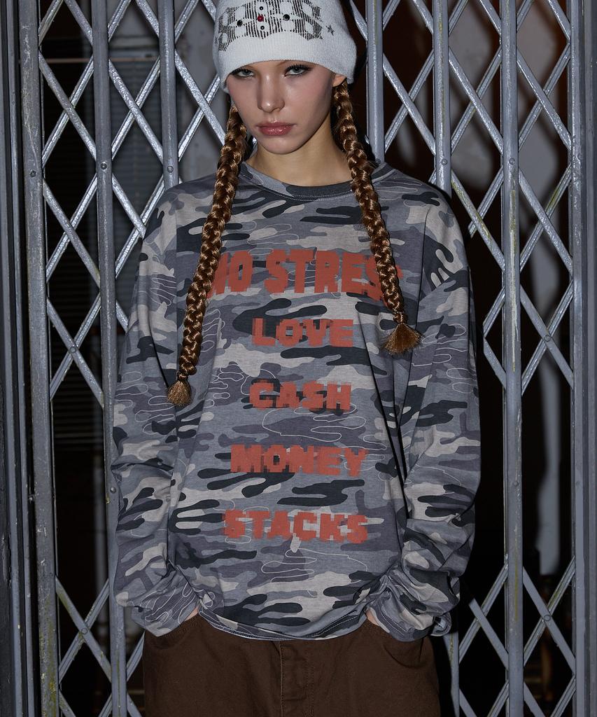 HOODHOOD No Stress Long Sleeve T-Shirt Camo